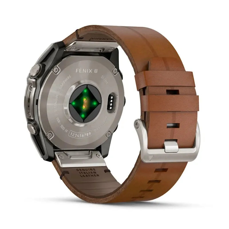 RELOJ GARMIN FÉNIX 8 51MM AMOLED PIEL TITANIO ZAFIRO