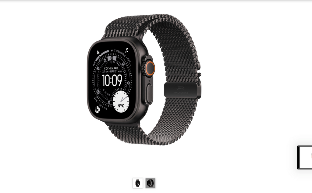 Apple Watch Ultra 3 49mm Titanio Negro Milanesa Loop Negro (Small)