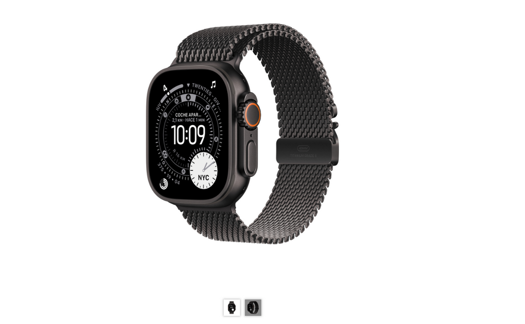 Apple Watch Ultra 3 49mm Titanio Negro Milanesa Loop Negro (Medium)