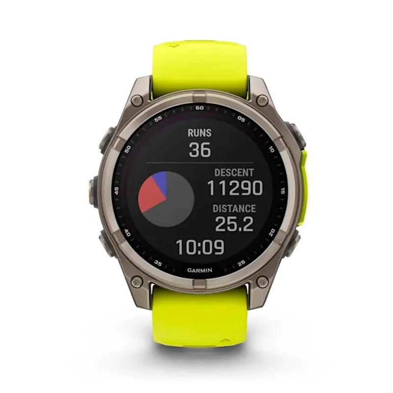 RELOJ GARMIN FÉNIX 8 47MM SOLAR ZAFIRO TITANIO SILICONA AMARILLA