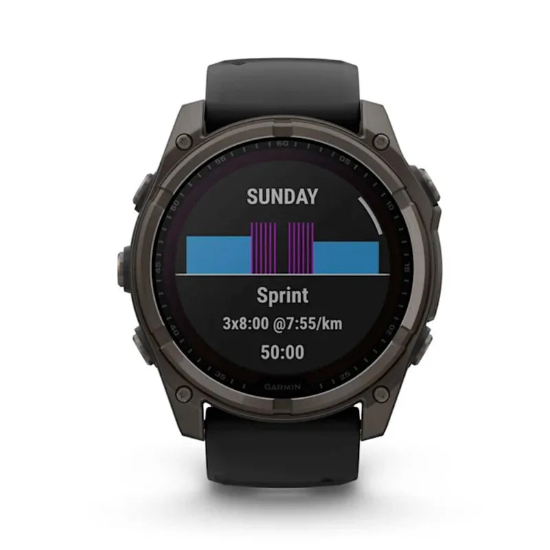 RELOJ GARMIN FÉNIX 8 51MM SOLAR ZAFIRO TITANIO DLC SILICONA NEGRA