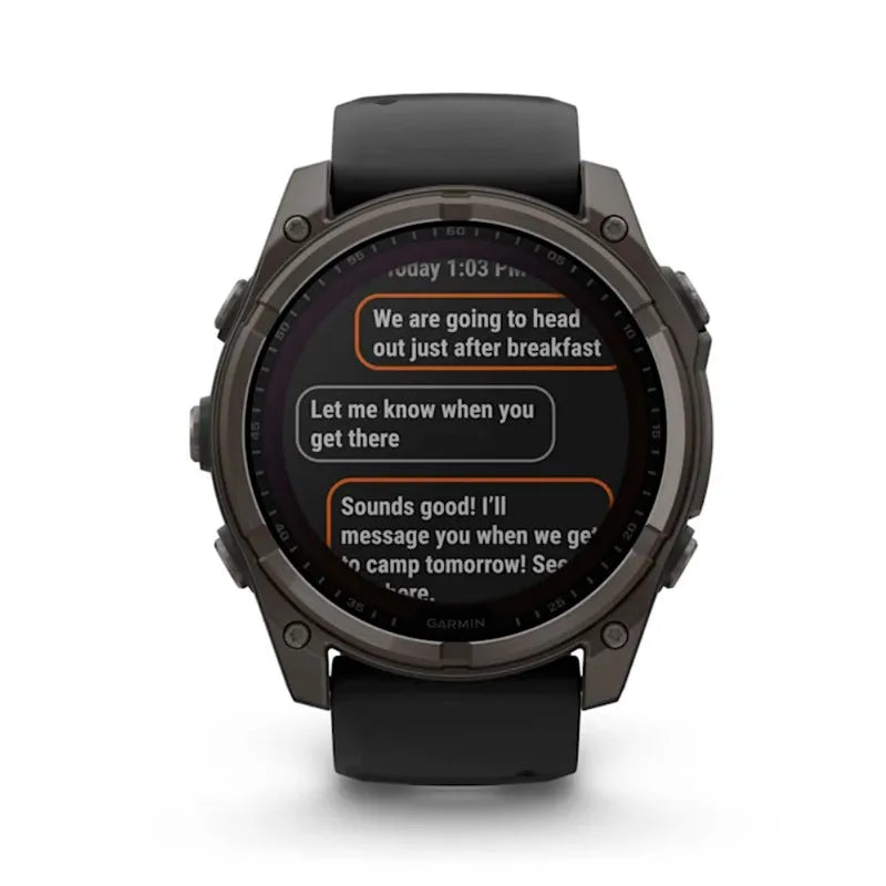 RELOJ GARMIN FÉNIX 8 51MM SOLAR ZAFIRO TITANIO DLC SILICONA NEGRA