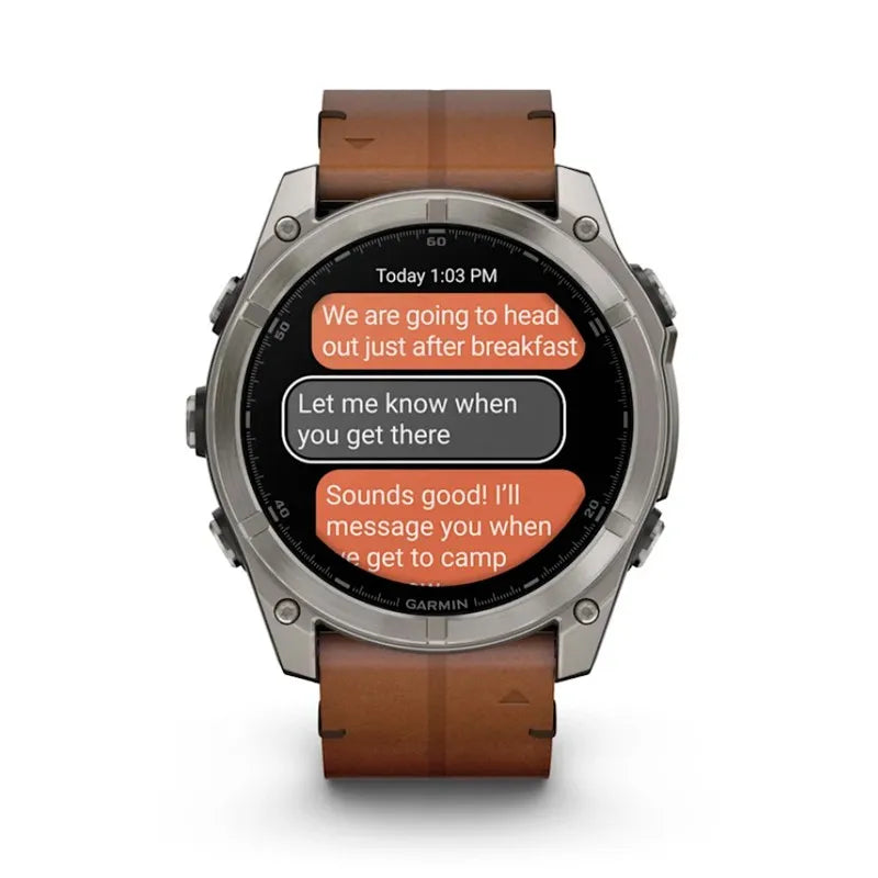 RELOJ GARMIN FÉNIX 8 51MM AMOLED PIEL TITANIO ZAFIRO