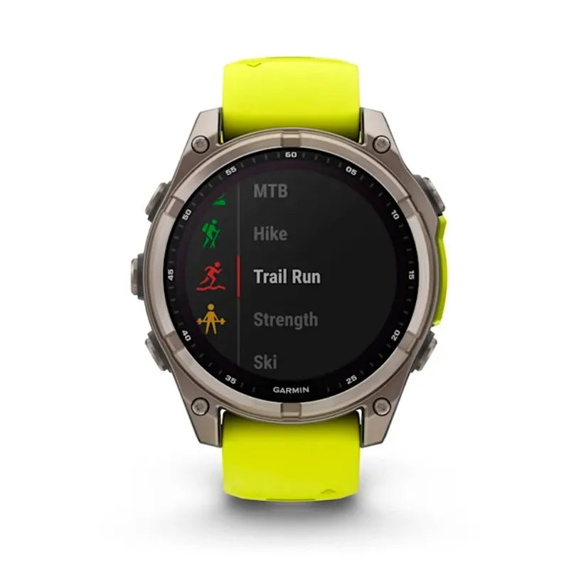 RELOJ GARMIN FÉNIX 8 47MM SOLAR ZAFIRO TITANIO SILICONA AMARILLA