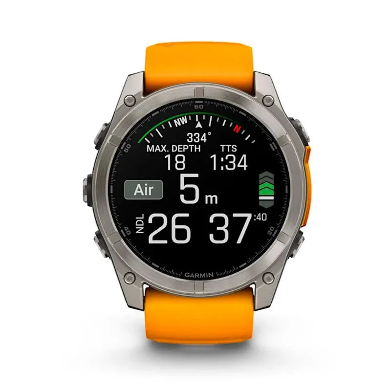 RELOJ GARMIN FÉNIX 8 51MM AMOLED TITANIO SILICONA NARANJA ZAFIRO