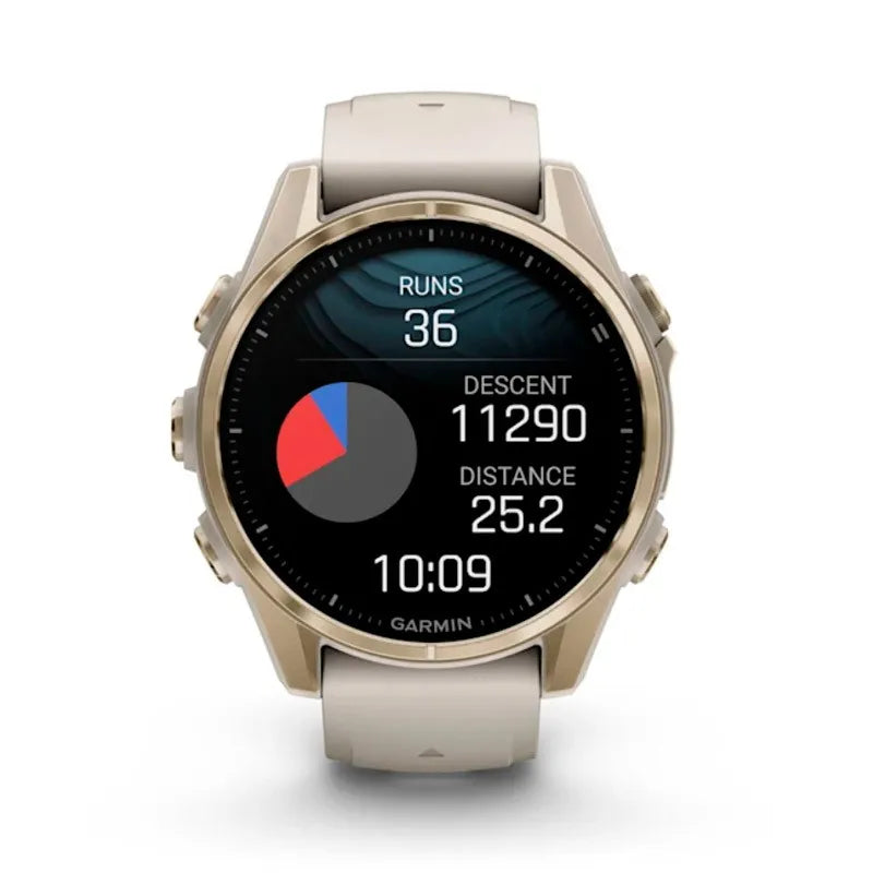 RELOJ GARMIN FÉNIX 8 43MM AMOLED DORADO SILICONA BEIGE ZAFIRO