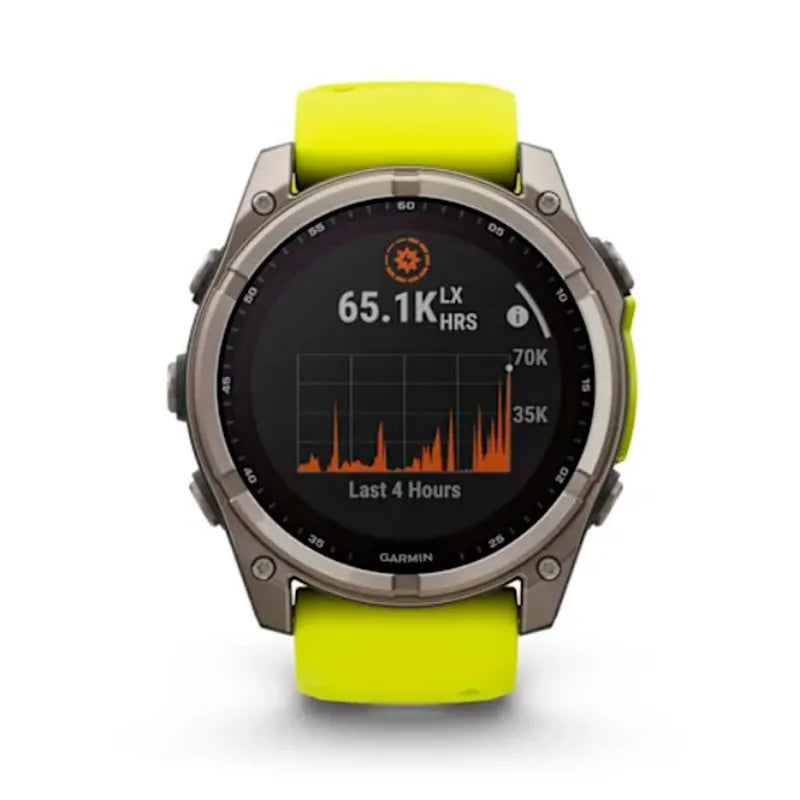 RELOJ GARMIN FÉNIX 8 51MM SOLAR ZAFIRO TITANIO SILICONA AMARILLA