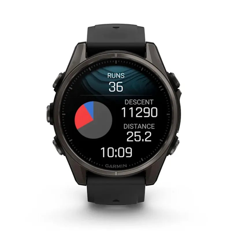 RELOJ GARMIN FÉNIX 8 43MM AMOLED DLC TITANIO SILICONA ZAFIRO