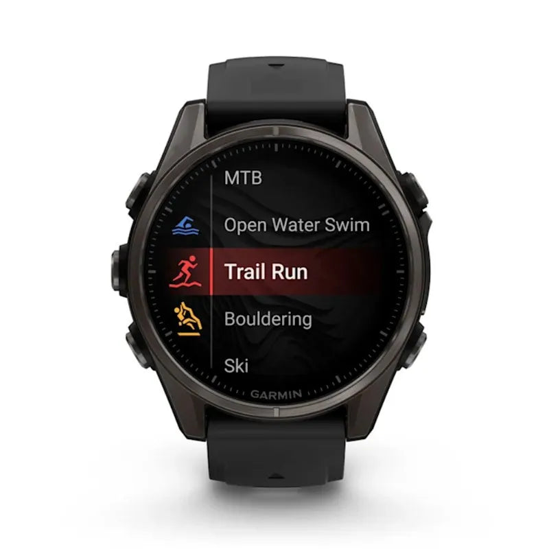 RELOJ GARMIN FÉNIX 8 43MM AMOLED DLC TITANIO SILICONA ZAFIRO