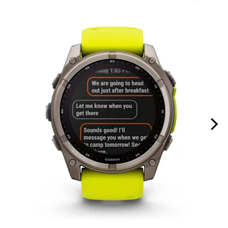 RELOJ GARMIN FÉNIX 8 51MM SOLAR ZAFIRO TITANIO SILICONA AMARILLA